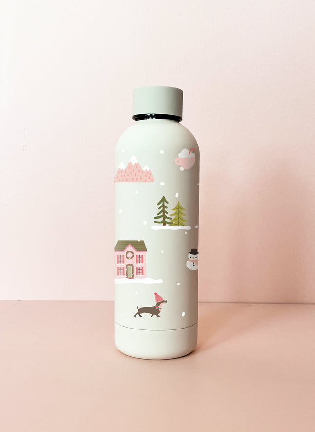 Bouteille isotherme 17oz - crème Noël au chalet