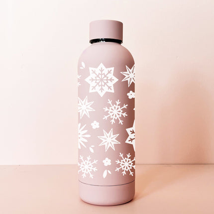 Bouteille isotherme 17oz - rose Flocons