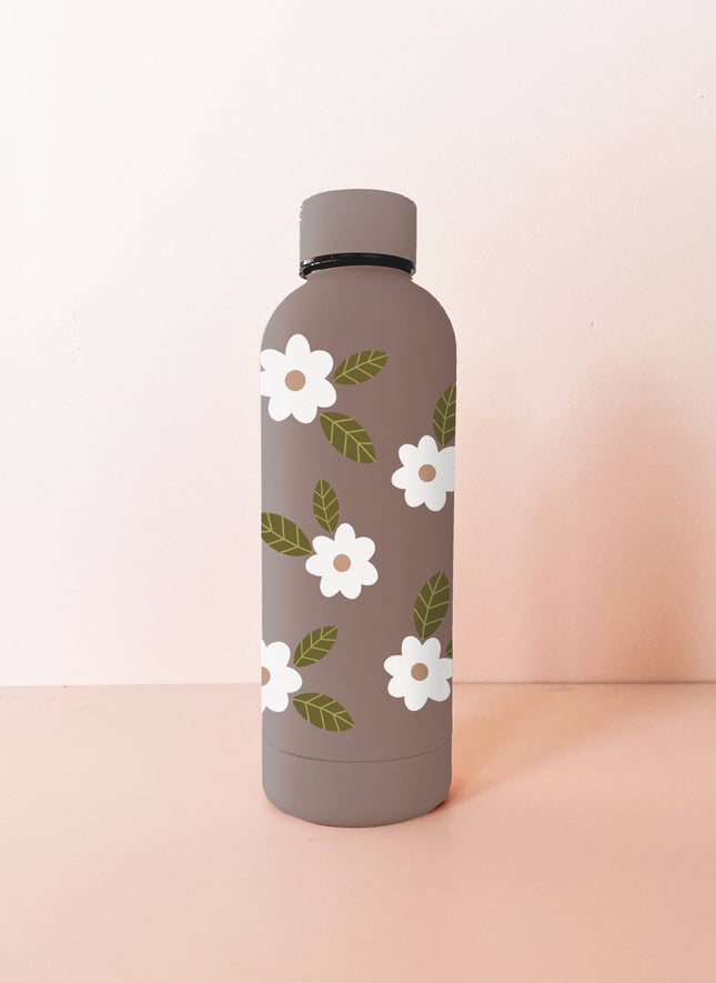Bouteille en acier inox 17oz - café Fleurs maxi blanches