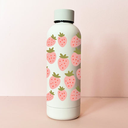 Bouteille en acier inox 17oz - crème Champ de fraises