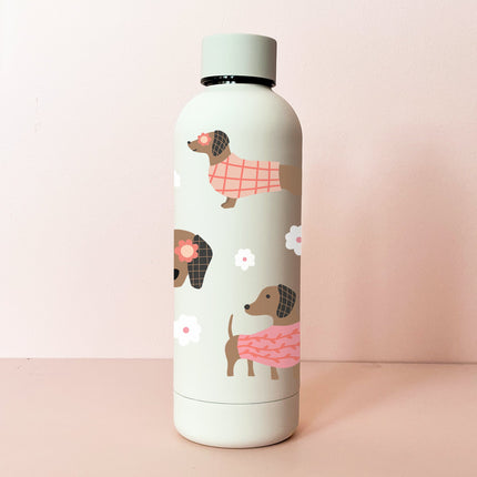 Bouteille en acier inox 17oz - crème Teckels de printemps