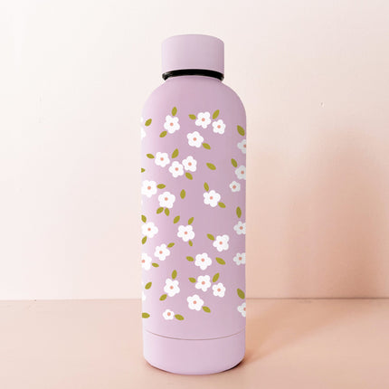 Bouteille en acier inox 17oz - lavande Bloom blanc
