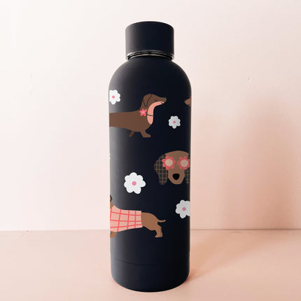 Bouteille en acier inox 17oz - noir Teckels de printemps