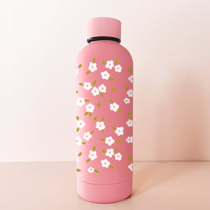 Bouteille en acier inox 17oz - rose framboise Bloom blanc