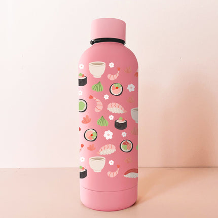 Bouteille en acier inox 17oz - rose framboise Sushis