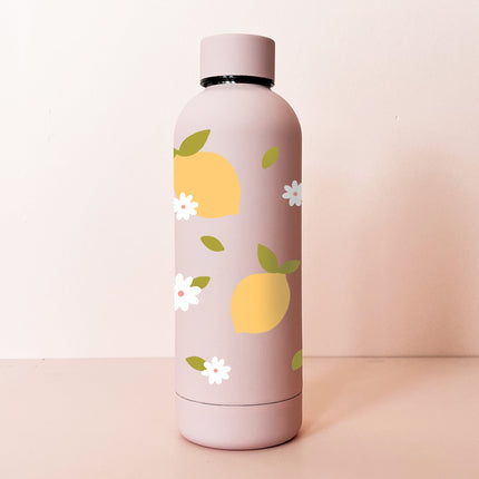 Bouteille en acier inox 17oz - rose pâle Citrons