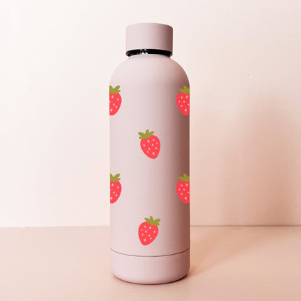 Bouteille en acier inox 17oz - rose pâle Fraises