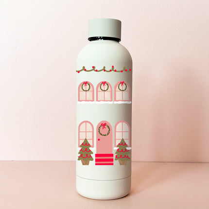 Bouteille en acier inox 17oz - crème Façade festive