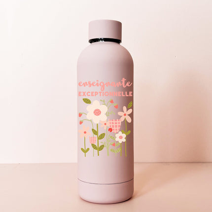 Bouteille isotherme 17oz - rose pâle enseignante exceptionnelle
