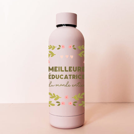 Bouteille isotherme 17oz - rose pâle Meilleure éducatrice du monde