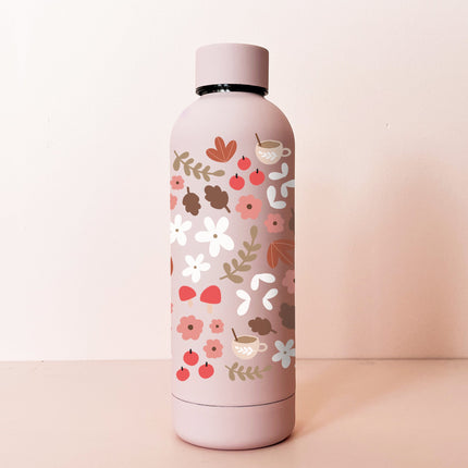 Bouteille en acier inox 17oz - rose pâle Mosaïque d'automne