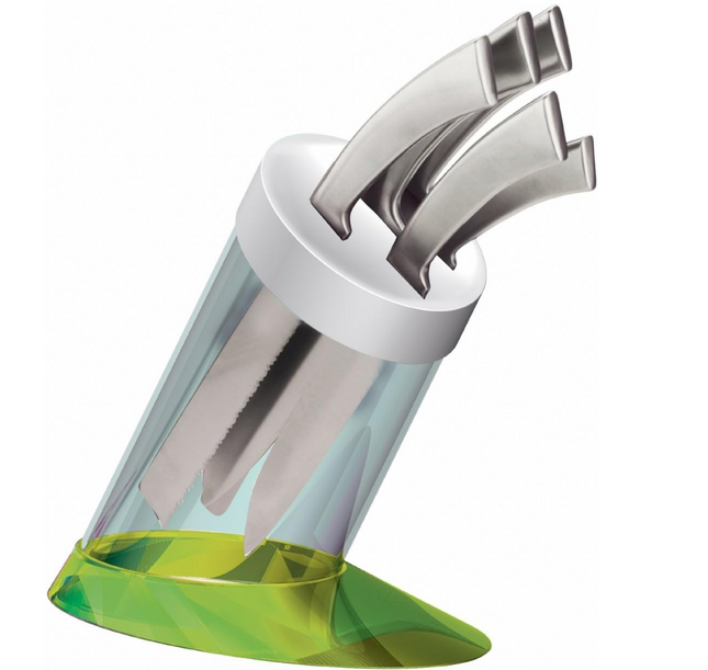 Ensemble de cinq couteaux avec support -  Bugatti - Glamour (GLNU-0219)