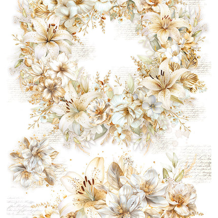 Rice Paper A4 Tangle Of Lilies - 5 Sheets