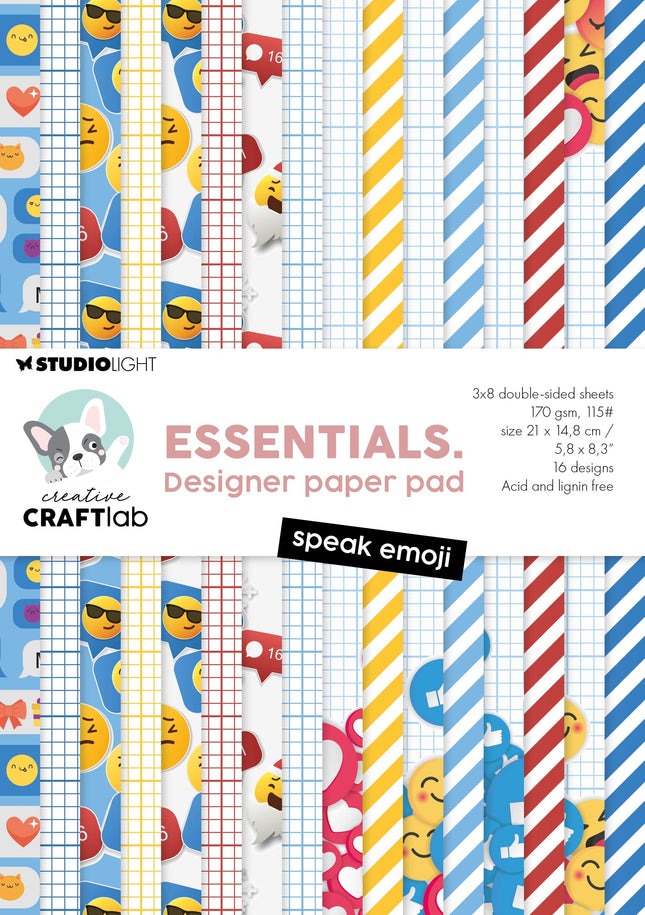CCL Designer Paper Pad Speak Emoji Essentials 24 Sheets