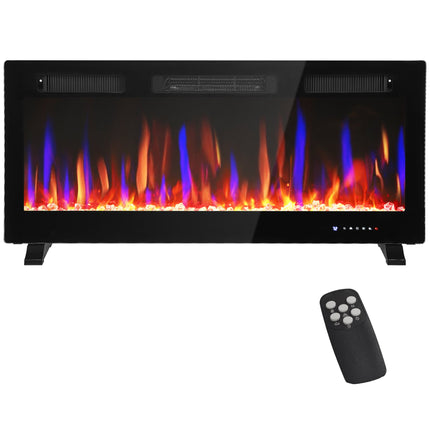 Marley 42" Thin Electric Freestanding/Wall Mounted Electric Fireplace Heater with Eco Mode