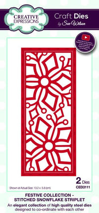 Festive Collection Stitched Snowflake Striplet