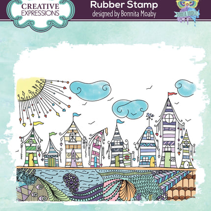 Creative Expressions Bonnita Moaby By The Sea 6 in x 4 in Rubber Stamp