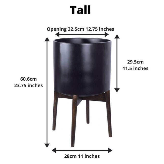 Ceza - Brass Modern Plant Stand With Black Planter