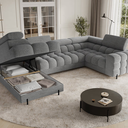 Fectory Sectional Storage Sleeper Chaise Sofa - Grey