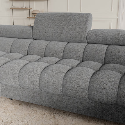 Fectory Sectional Storage Sleeper Chaise Sofa - Grey