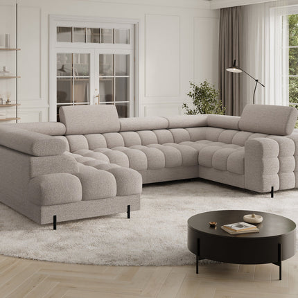 Fectory Sectional Storage Sleeper Chaise Sofa - Beige
