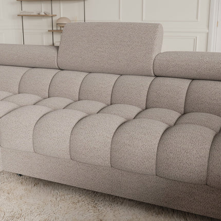 Fectory Sectional Storage Sleeper Chaise Sofa - Beige