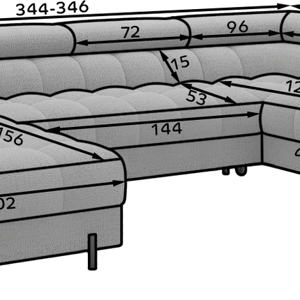 Fectory Sectional Storage Sleeper Chaise Sofa - Beige