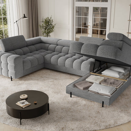 Fectory Sectional Storage Sleeper Chaise Sofa - Grey