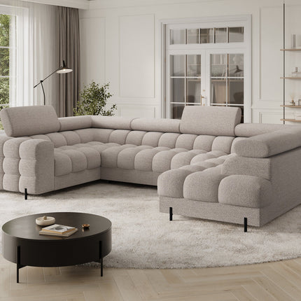 Fectory Sectional Storage Sleeper Chaise Sofa - Beige