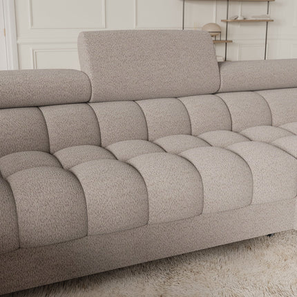 Fectory Sectional Storage Sleeper Chaise Sofa - Beige