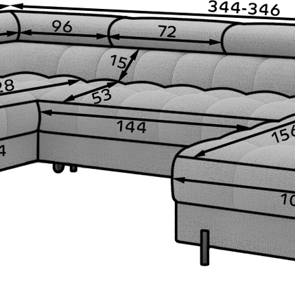 Fectory Sectional Storage Sleeper Chaise Sofa - Beige