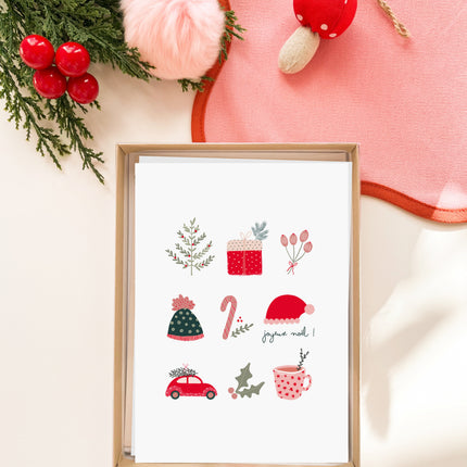 Coffret de 6 cartes de Noël pliées - Icônes