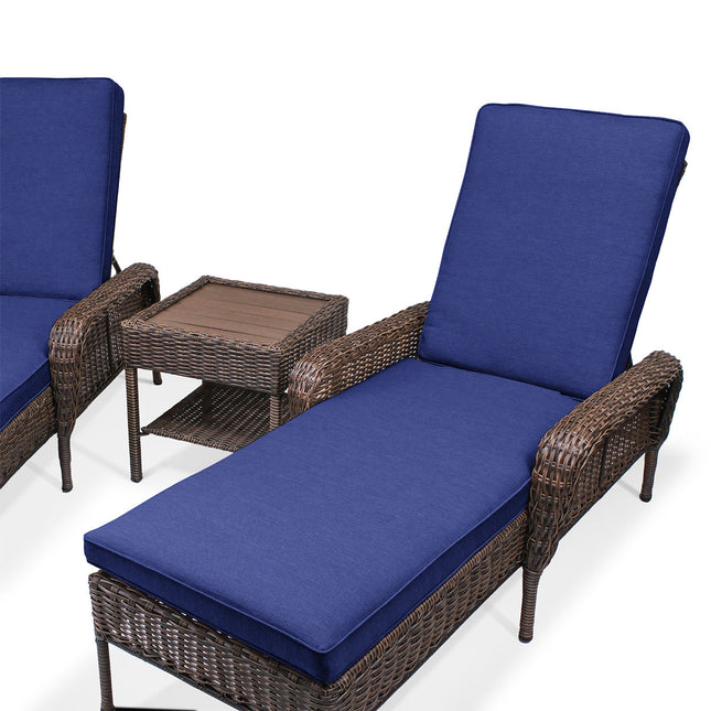 Cambridge Wicker Outdoor Chaise Lounge Set