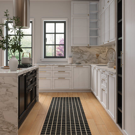 Caper Black Natural Checkered Rug