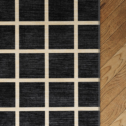 Caper Black Natural Checkered Rug