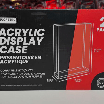 Acrylic Display Case for Star Wars & GI-Joe Carded 3.75" Action Figure Pack of 2