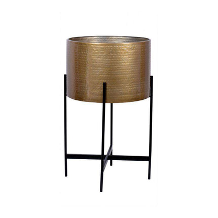 Chava - Brass Mid-Century Planter With Black Stand (Multiple Sizes)