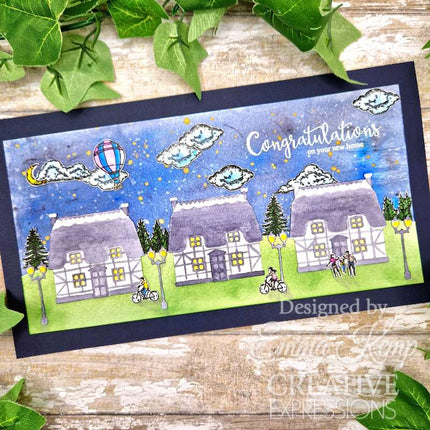 Creative Expressions Sue Wilson Village Scenes 4 in x 6 in Stamp Set