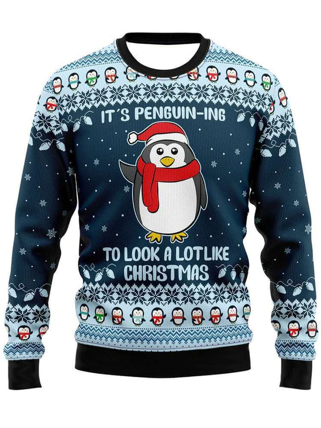 Cute Penguin Sweater with Pom Pom
