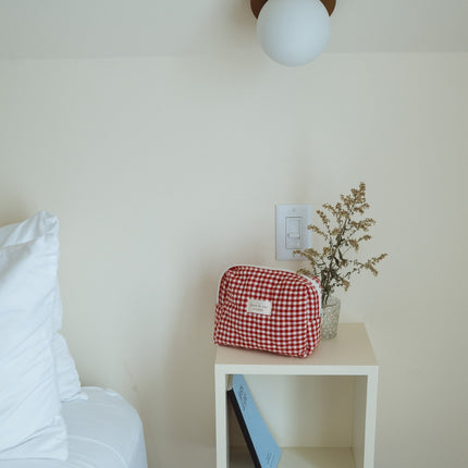 Pochette matelassée en coton biologique - Collection Vichy