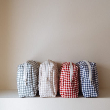 Pochette matelassée en coton biologique - Collection Vichy