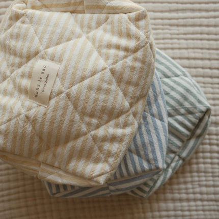 Pochette matelassée en coton biologique - Collection rayée