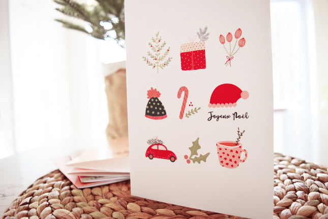 Carte de Noël pliée - format 5x7"