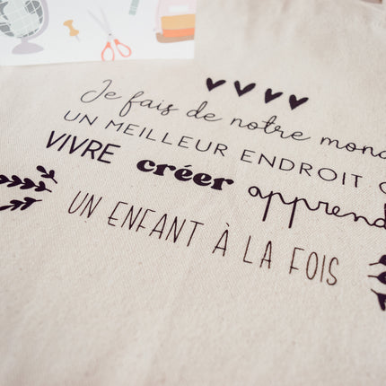 Sac en coton réutilisable - Je fais de notre monde...