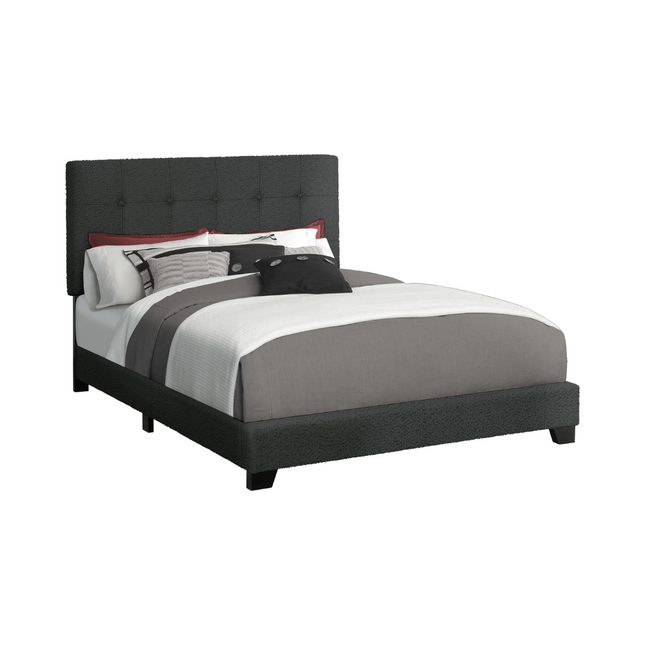 Base de lit Queen en tissu noir - Monarch (I5805Q)