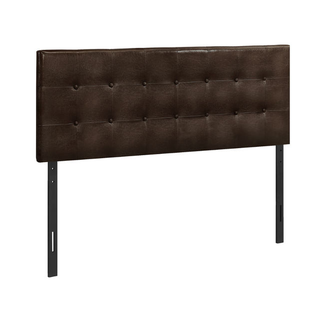 Tête de lit Queen en simili-cuir brun - Monarch (I6000Q)