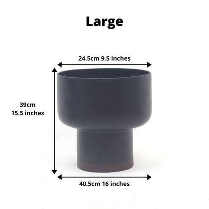 Elle - Black Bamboo Mid-Century Mushroom Planter