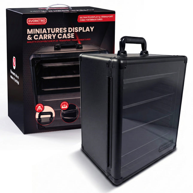 Aluminum Miniatures Display Case with 5 Magnetic Trays