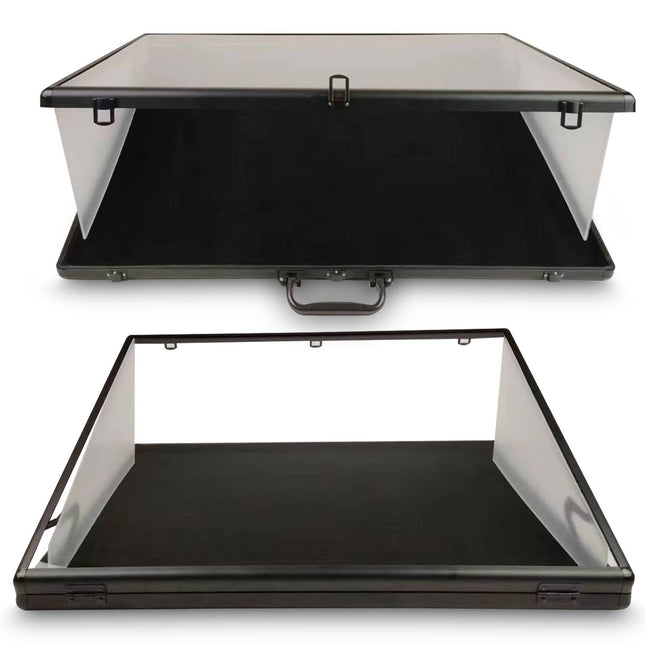 Lockable Aluminum Showcase Display Case 36x24x1.65" Black – Secure & Stylish Storage for Collectibles