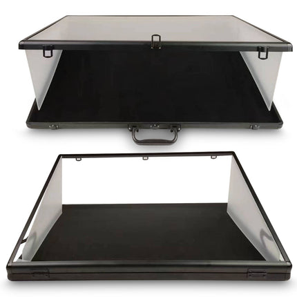 Lockable Aluminum Showcase Display Case 36x24x1.65" Black – Secure & Stylish Storage for Collectibles